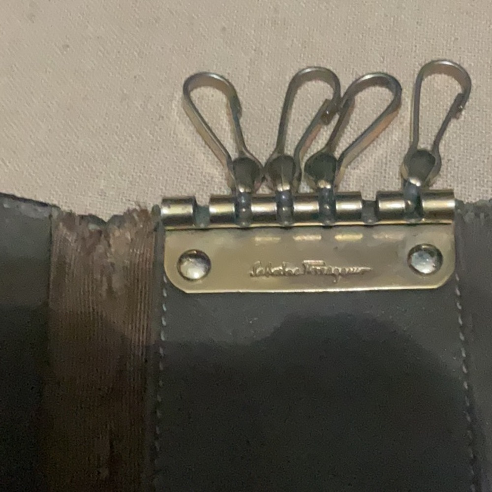 Ferragamo key clasp Multicolor Canvas  with Gold Accent - Picture 3 of 7